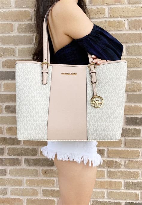 pink black and white michael kors purse|Michael Kors purses vanilla pink.